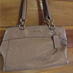 Coach Beige Leather Shoulder Bag